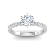Certified 1.25 Carat TW Round Natural Diamond Engagement Rings in 14k White Gold
