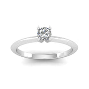 1/3 Carat TW Natural Diamond Solitaire Ring in 14k White Gold