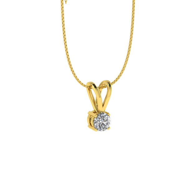 1/3 Carat Diamond Solitaire Pendant in 14k Yellow Gold (F-G, SI2)