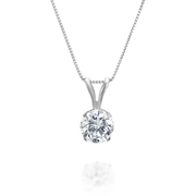 1/2 Carat TW Diamond Solitaire Pendant Necklace in 14k White Gold (G-H, I1)