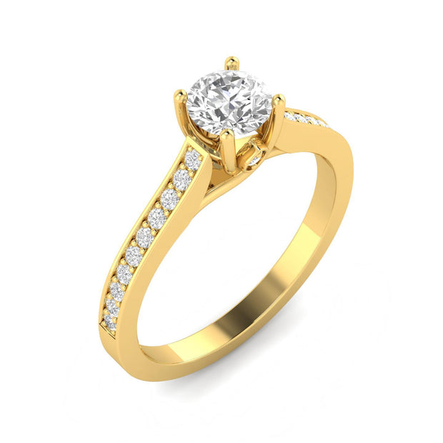1/2ctw Diamond Engagement Ring in 10k Yellow Gold (J-K, I2-I3)