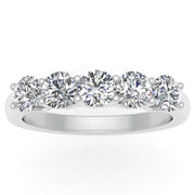 1/2ctw Diamond Five Stone Anniversary Ring in 10k White Gold (K-L, I2-I3)