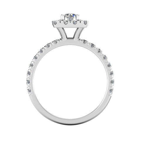 1.00 Carat TW Diamond Halo Engagement Ring in 10k White Gold