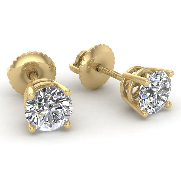 3/8ct tw Round Diamond Stud Earrings 14k Yellow Gold (L-M, I2-I3