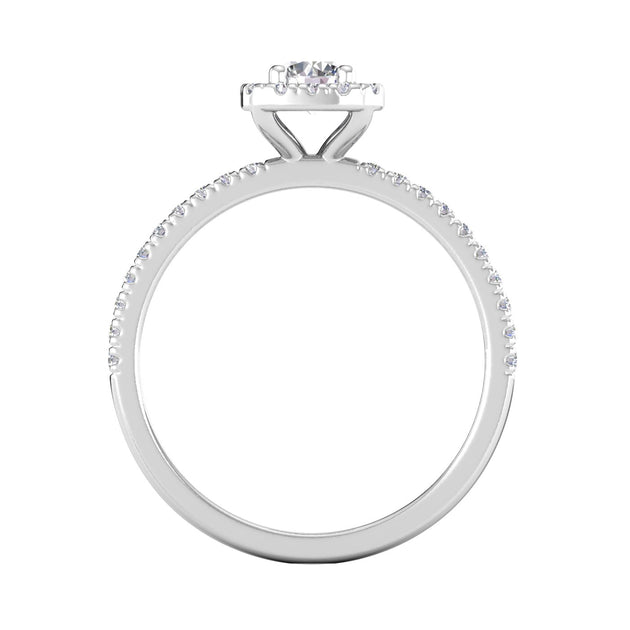 1/2ctw Diamond Halo Engagement Ring in 10k White Gold (G-H