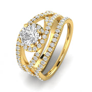1.15ctw Diamond Bridal Set in 14k Yellow Gold