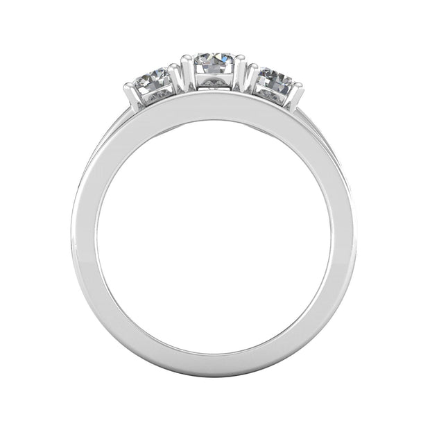 2.00ctw Diamond Three Stone Bridal Set in 14k White Gold