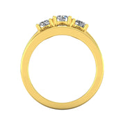 1.50ctw Diamond Three Stone Bridal Set in 10k Yellow Gold