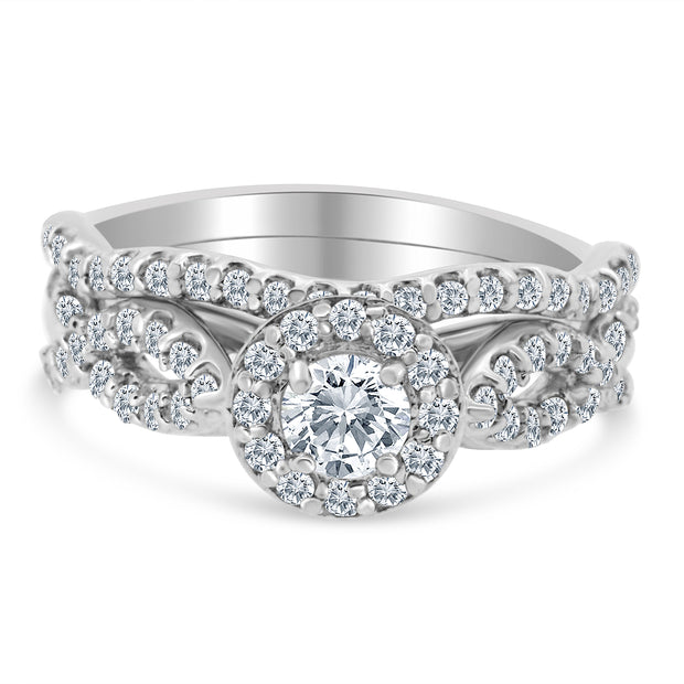 1.10ctw Diamond Infinity Bridal Set in 10k  White Gold