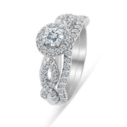1.10ctw Diamond Infinity Bridal Set in 10k  White Gold