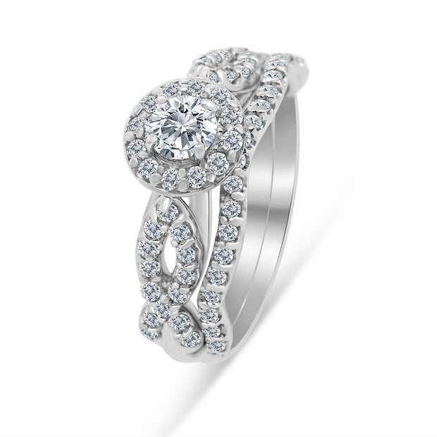 1.10ctw Diamond Infinity Bridal Set in 10k  White Gold