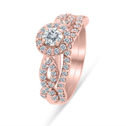 1.10ctw Diamond Infinity Bridal Set in 10k  Rose Gold