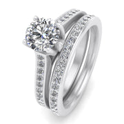 5/8 Carat TW Diamond Bridal Set in 10k White Gold (G-H Color, I1-I2 Clarity, Engagement ring and Wedding Band)