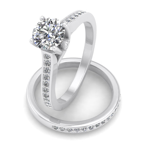 5/8 Carat TW Diamond Bridal Set in 10k White Gold (G-H Color, I1-I2 Clarity, Engagement ring and Wedding Band)