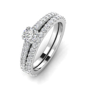 1.00ctw Diamond Engagement Ring Bridal set in 10k White Gold