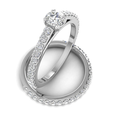 1.00ctw Diamond Engagement Ring Bridal set in 10k White Gold