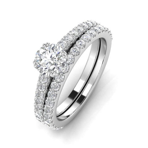 1.50ctw Diamond Engagement Ring Bridal set in 14k White Gold