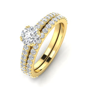 1.50ctw Diamond Engagement Ring Bridal set in 14k Yellow Gold