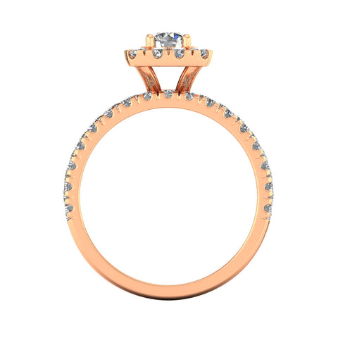Certified 1.50ctw Diamond Halo Engagement Ring Bridal Set in 10k Rose Gold