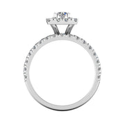 IGI Certified 1.50 Carat TW Diamond Halo Bridal Set Engagement Ring in 10k White Gold