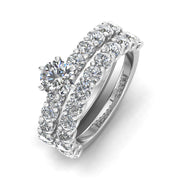 Certified 3.25ctw Diamond Solitaire Engagement Ring Bridal Set in 14k White Gold