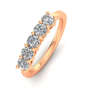 1.00ctw Diamond Five Stone Band in 14k Rose Gold