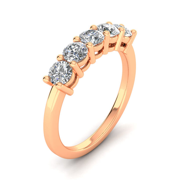 1.00ctw Diamond Five Stone Band in 14k Rose Gold