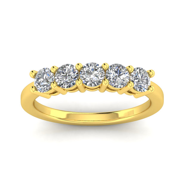 1.00ctw Diamond Five Stone Band in 14k Yellow Gold