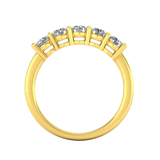 1.00ctw Diamond Five Stone Band in 14k Yellow Gold