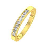 1/4ctw Diamond Channel Wedding Band in 10k Yellow Gold