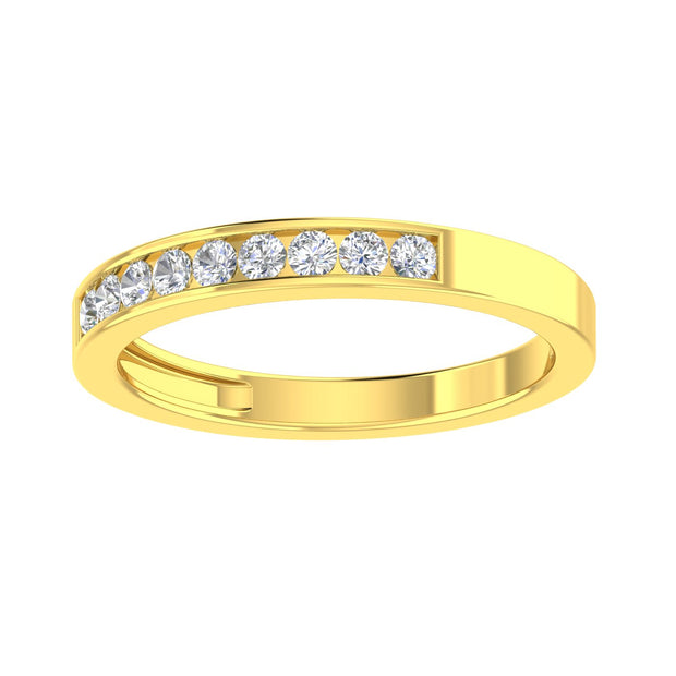 1/4ctw Diamond Channel Wedding Band in 10k Yellow Gold