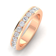 Certified 1.00 Carat TW Diamond Channel Set Wedding Band in 14k Rose Gold