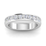 Certified 1.00 Carat TW Diamond Channel Set Wedding Band in 14k White Gold