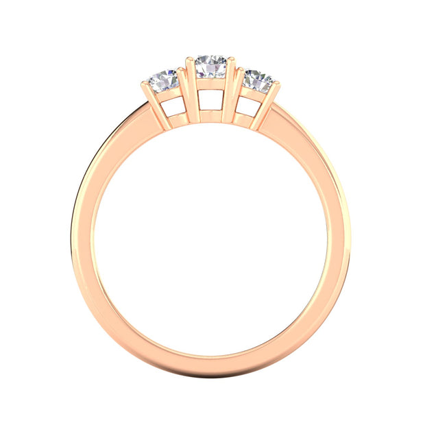 1/2ctw Diamond Three Stone Anniversary Ring in 10k Rose Gold