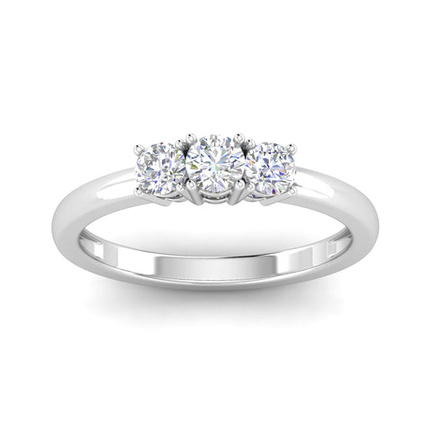 1/2ctw Diamond Three Stone Anniversary Ring in 10k White Gold