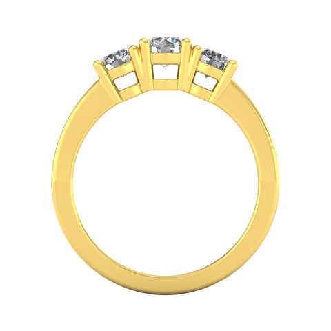 1.00ctw Diamond Three Stone Ring With Side Stones in 10k Yellow Gold