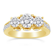 2.00ctw Diamond Three Stone Ring in 14k Yellow Gold