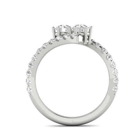 1.00 Carat TW Diamond Two Stone Ring in 10k White Gold