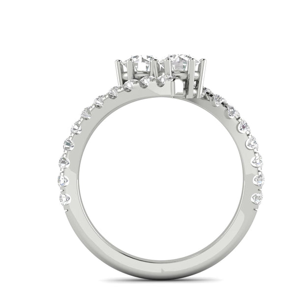 1.00ctw Diamond Two Stone Ring in 14K White Gold