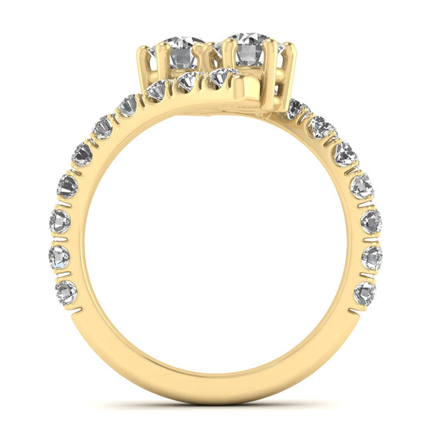 1.00ctw Diamond Two Stone Ring in 14K Yellow Gold