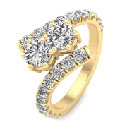 1.00ctw Diamond Two Stone Ring in 14K Yellow Gold