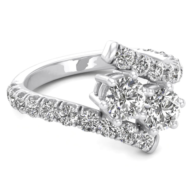 1.50ctw Diamond Two Stone Ring in 14K White Gold