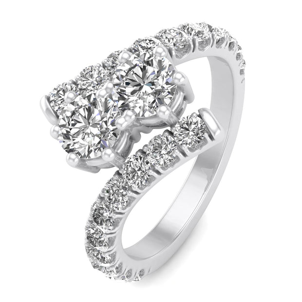 1.50ctw Diamond Two Stone Ring in 14K White Gold