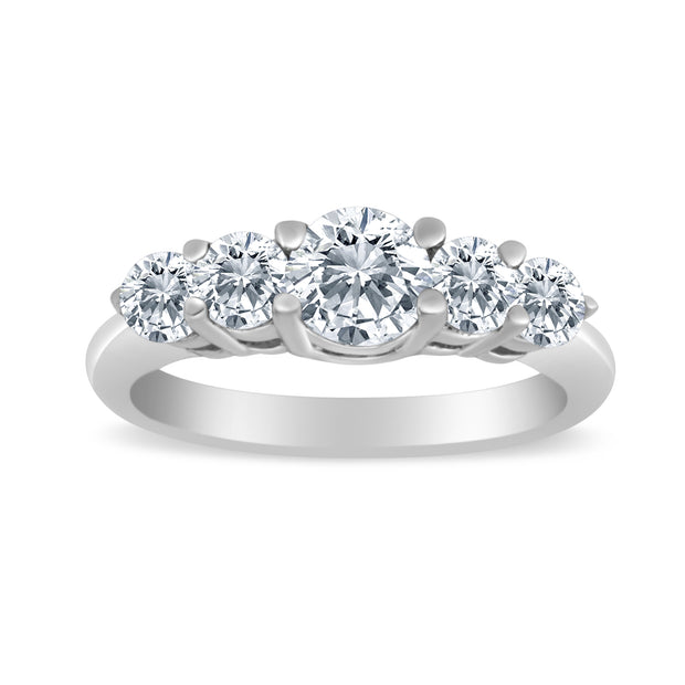 1/2ctw Diamond Five Stone Graduated Ring in 10K White Gold