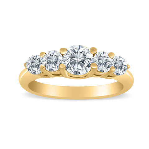 1.00ctw Diamond Five Stone Graduated Ring in 14k Yellow Gold