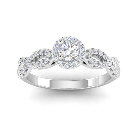 Certified 3/4 Carat TW Diamond Infinity Engagement Ring in 10k  White Gold