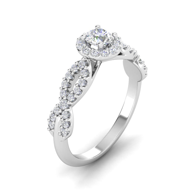 Certified 3/4 Carat TW Diamond Infinity Engagement Ring in 10k  White Gold