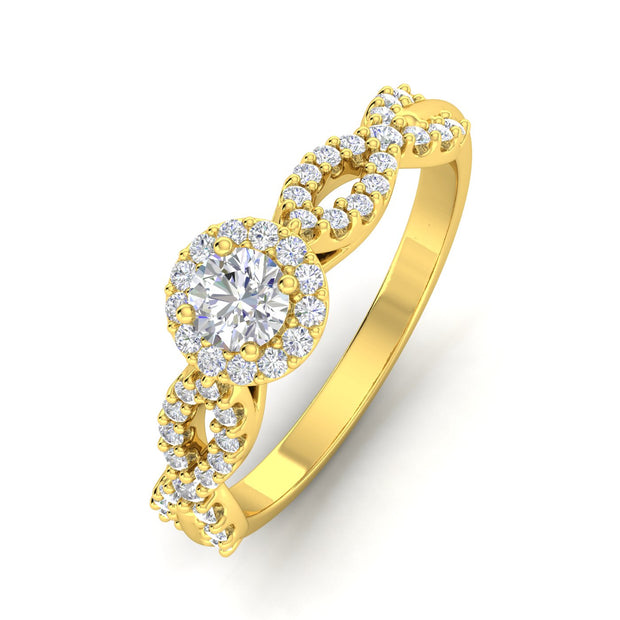 Certified 3/4 Carat TW Diamond Infinity Engagement Ring in 10k Yellow Gold