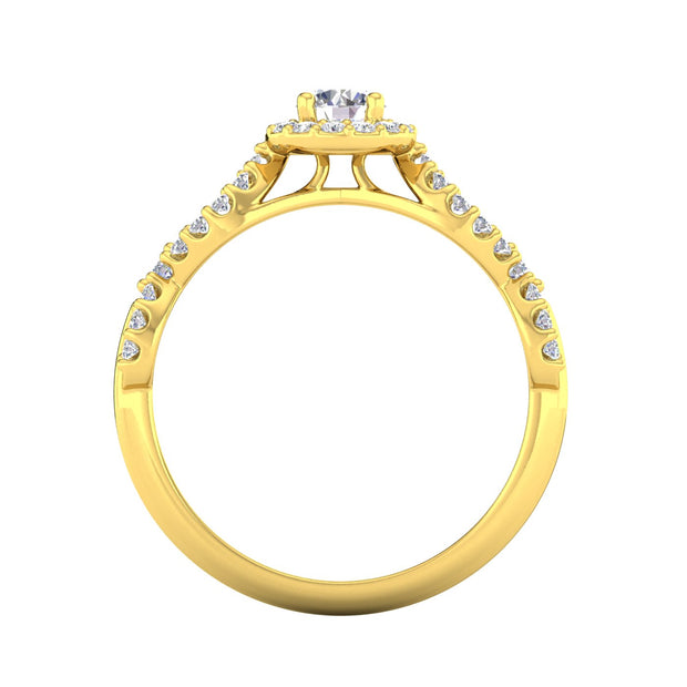 Certified 3/4 Carat TW Diamond Infinity Engagement Ring in 10k Yellow Gold