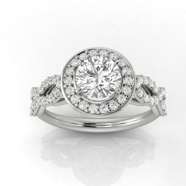 1.00ctw Diamond Infinity Engagement Ring in 14k White Gold